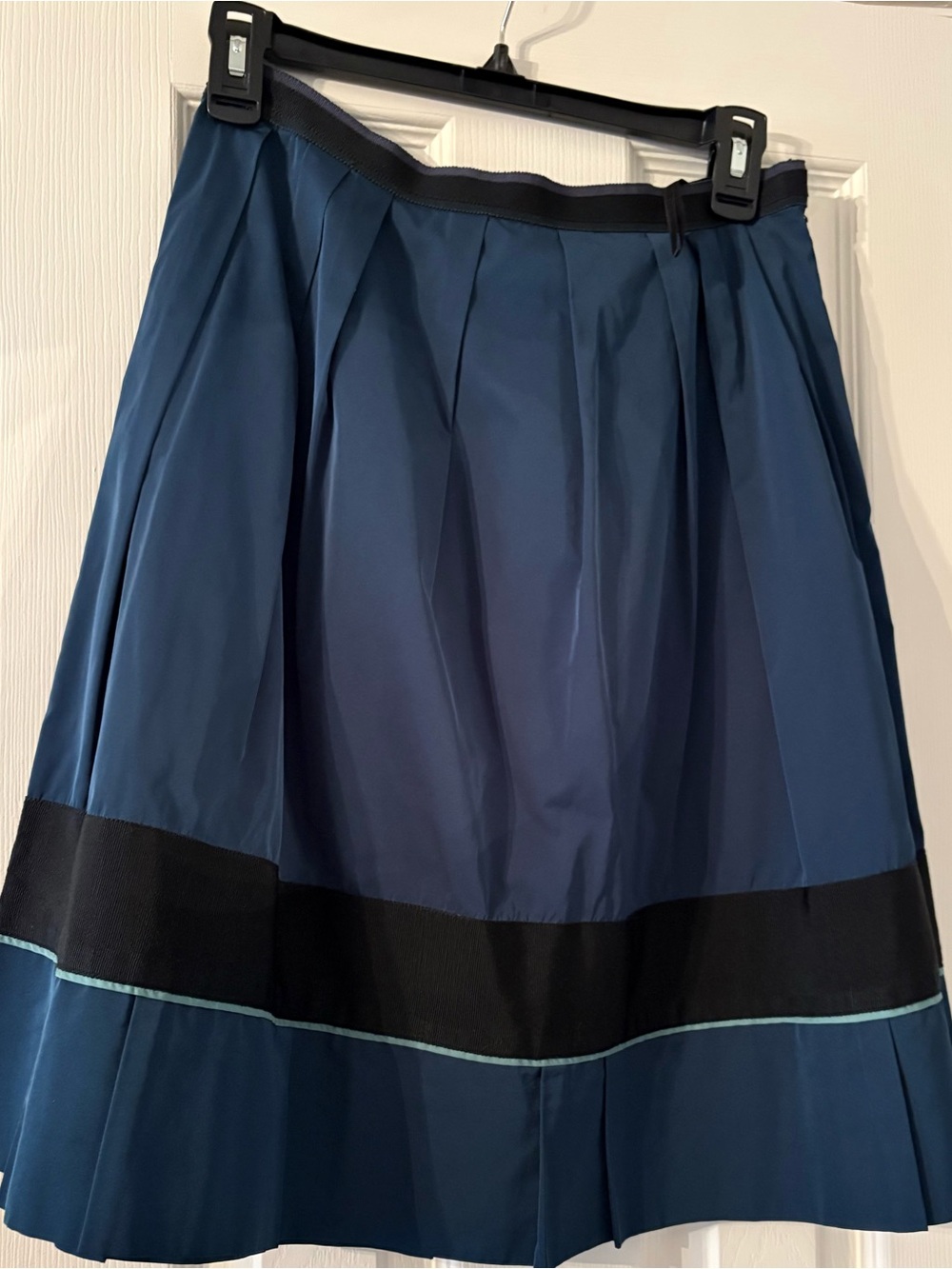A-Line Navy Blue Skirt with Black Trim
